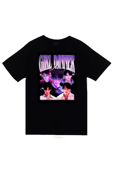 K-Pop Demon Hunters – Saja Boys Juni Baskılı Unisex %100 Pamuk Siyah T-shirt - 1