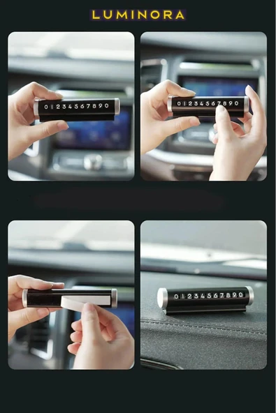 Alüminyum Kasa Çevirmeli Araç Içi Park Telefon Numaratör Parkmatik (SİYAH) Tüm Araçlara Uyumlu - 3