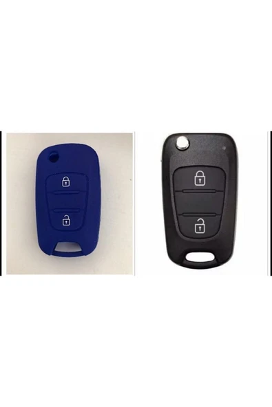 Hyundai I20 I30 Ve Ix35 Uyumlu Silikon Anahtar Kılıfı 2 Tuşlu Mavi Renk ürün görseli