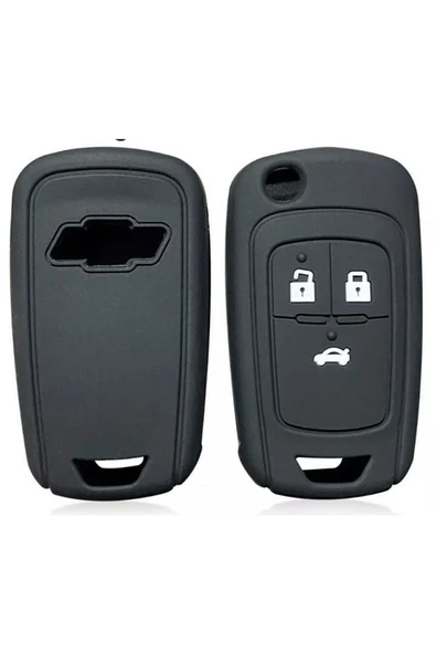 Chevrolet Cruze Aveo Uyumlu Silikon Anahtar Koruma Kılıfı Siyah Renk - Resim 2