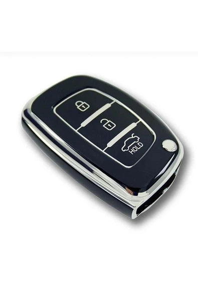 Hyundai Elantra Ix35 Tucson I10 I20 I30 I40 Ix35 Lüx Anahtar Koruma Kılıfı Siyah Gümüş - Resim 2