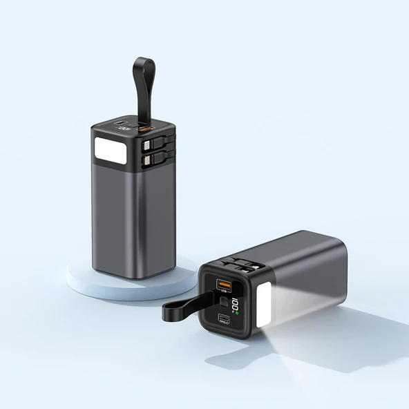 20.000 mAh Powerbank 65W Hızlı Şarj Destekli Dijital Ekran Göstergeli Fenerli - 2