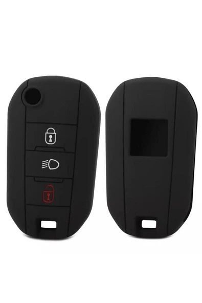 Citroen Yeni C3 Aircross Silikon Anahtar Koruma Kılıfı Siyah Renk 3.resime Bakınız ürün görseli