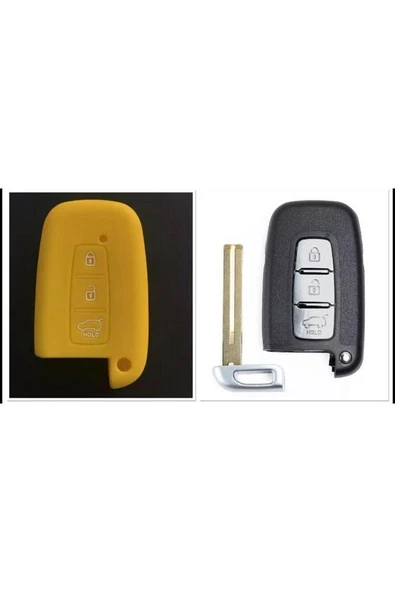Hyundai Ix35 I 30 Uyumlu Silikon Anahtar Koruma Kılıfı Sustasız Model Sarı Renk ürün görseli
