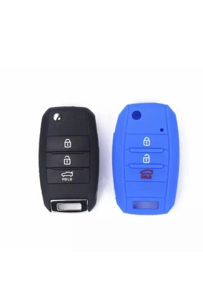 Kia Rio Ceed Cerato Sportage Silikon Anahtar Koruma Kılıfı Mavi Renk ürün görseli