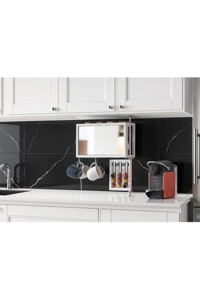 Aynalı Mutfak Aksesuarı Düzenleyici Organizer - 2