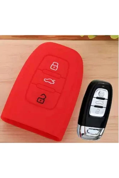Audi A2 A3 A4 A6 A8 Tt Uyumlu Silikon Anahtar Koruma Kılıfı Kırmızı Renk ürün görseli