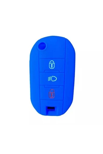 Citroen Yeni C3 Aircross Silikon Anahtar Koruma Kılıfı Mavi Renk Görselde Uyumlu Model Mevcut - Resim 3