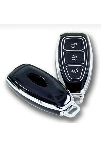 Ford Mondeo Focus Smart Siyah-gümüş Oto Anahtar Kumanda Koruma Kılıf - Resim 2