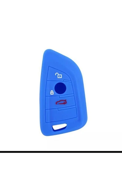 Bmw F15 G20 F48 F39 X5 X6 Uyumlu Üçgen Tip Silikon Anahtar Koruma Kılıfı Mavi Renk - Resim 2