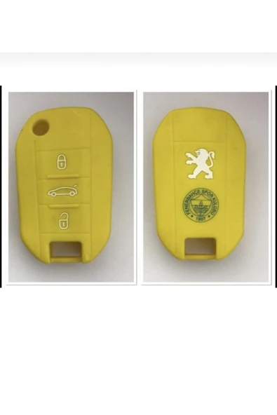Peugeot 208 308 301 3008 5008 Sustalı Silikon Anahtar Koruma Kılıfı Sarı Renk ürün görseli