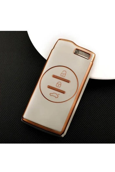 Chery Tiggo 7 Anahatar Koruma Kılıfı Beyaz/Gold Lütfen 2.Resime Bakıp Anahtar Teyiti Yapınız ürün görseli