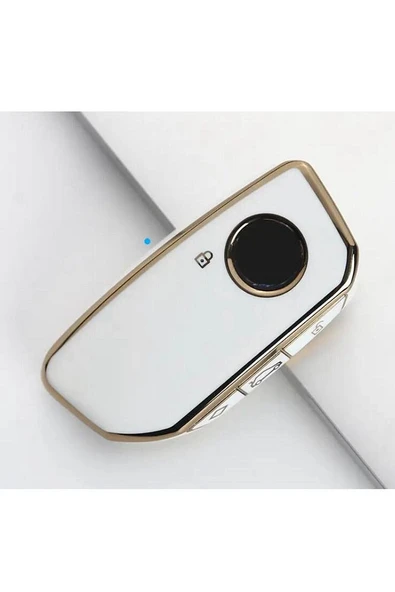 Bmw i7 X7 G07 LCI iX X1 X1 U11 7 Seri G70 G09 XM U06 G81 M3 2023 Anahtar Kılıfı Beyaz-Gold ürün görseli