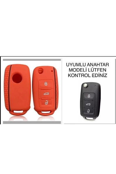 Vw Golf 5 Ve Golf 6 Silikon Anahtar Koruma Kılıfı Kırmızı Lütfen Anahtar Teyiti Yapınız ürün görseli