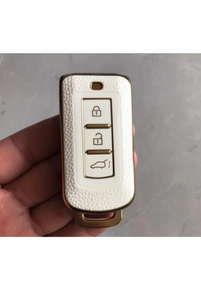Mitsubishi Outlander Asx Lancer Pajero Eclipse Anahtar Kılıfı Beyaz-Altın 2.Resime Bakınız Lütfen ürün görseli
