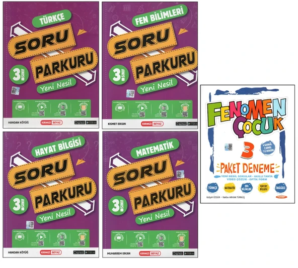FENOMEN 3. SINIF PAKET DENEME+KIRMIZI BEYAZ SORU PARKURU (5 KİTAP)