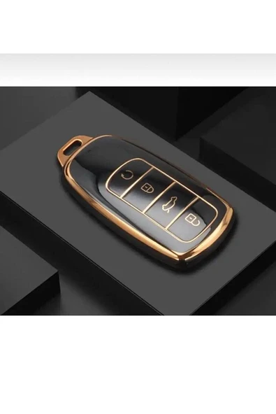 Chery Tiggo 8 Pro Omoda 5 Anahtar Kılıfı Siyah/gold Lüx ürün görseli