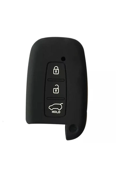 Hyundai Ix35 I 30 Uyumlu Silikon Anahtar Koruma Kılıfı Sustasız Model Siyah Renk - Resim 2