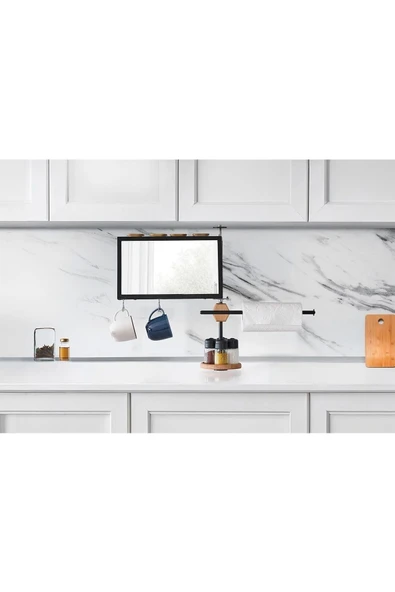 Aynalı Mutfak Aksesuarı Düzenleyici Organizer - 3