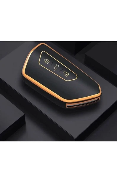 Yeni Tiguan 2024 Ve Üzeri Uyumlu Anahtar Koruma Kılıfı Siyah Altın 2.Resime Bakınız ürün görseli
