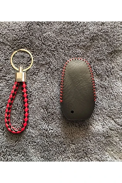 Peugeot 308 508 2008 3008 4008 5008 Rifter Uyumlu Deri Anahtar Koruma Kılıf Ve Örgü - Resim 2