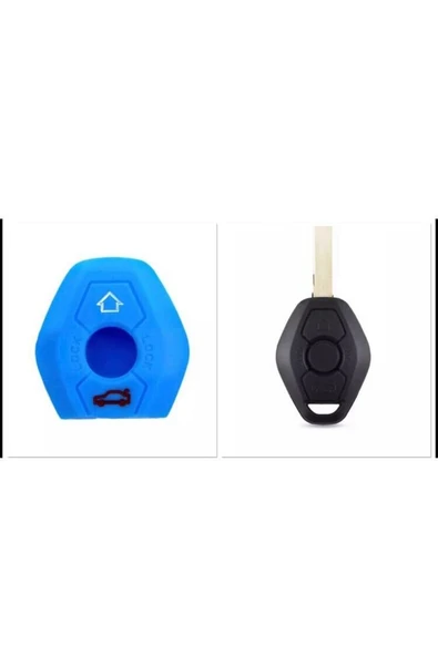 Bmw X3 X5 E38 E39 E46 E83 M5 325i Silikon Anahtar Koruma Kılıfı Mavi Renk ürün görseli