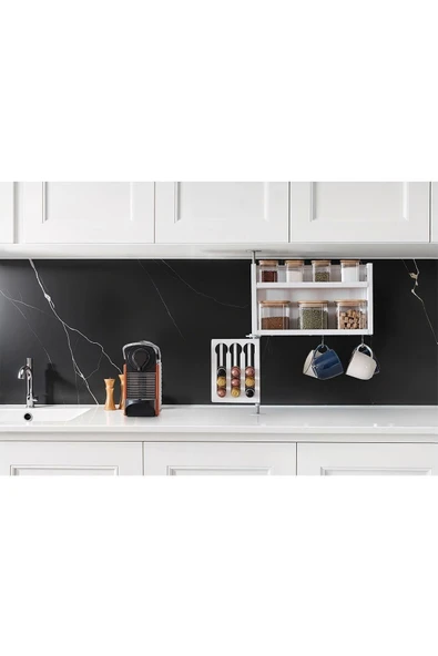 Aynalı Mutfak Aksesuarı Düzenleyici Organizer - 3