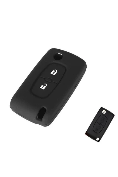 Citroen Berlingo Xsara Picasso C2 C3 C4 C5 C6 C8 Uyumlu 2 Tuş Silikon Anahtar Koruma Kılıf Siyah ürün görseli