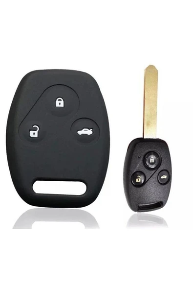 Honda Civic Fd6 Crv Accord Uyumlu 3 Tuşlu Silikon Anahtar Koruma Kılıfı Siyah Renk ürün görseli