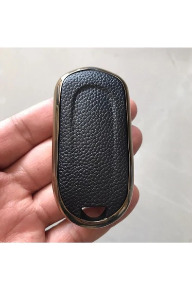 Opel Astra K Ve Insignia Grand Uyumlu Anahtar Koruma Kılıfı Lüx Siyah Gold - Resim 2