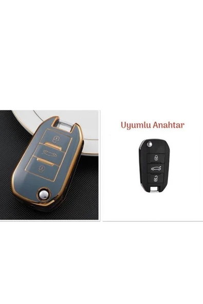 Peugeot 208 301 307 308 508 2008 3008 Partner Van Anahtar Kılıf Anahtar Ile Çalışan Model Uygun ürün görseli