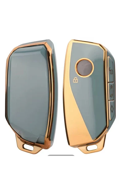 Bmw i7 X7 G07 LCI iX X1 X1 U11 7 Seri G70 G09 XM U06 G81 M3 2023 Anahtar Kılıfı Gri-Gold ürün görseli