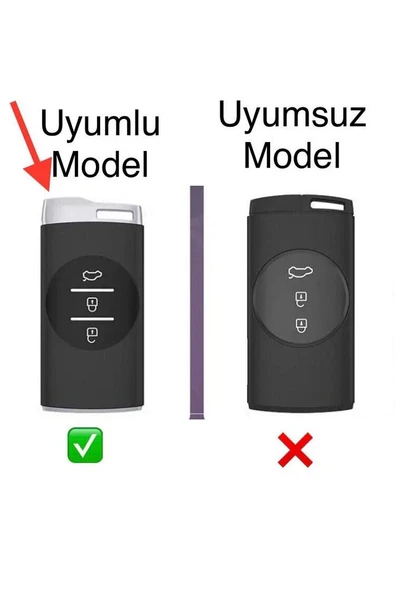 Chery Tiggo 7 Anahatar Koruma Kılıfı Siyah/Krom Lütfen 2.Resime Bakıp Anahtar Teyiti Yapınız - Resim 2