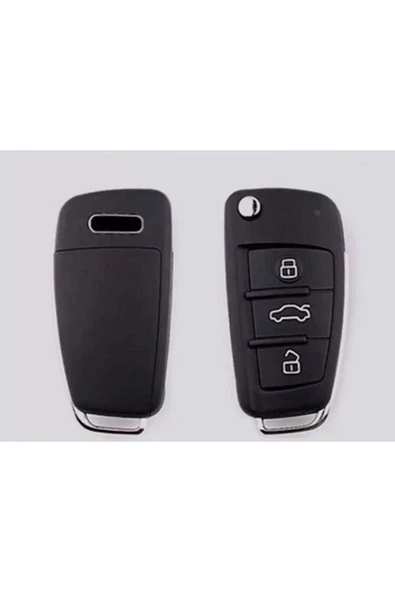 Audi A1 A3 A4 A5a 6a A7 Q3 Q5 Q7 Lüx Anahtar Koruma Kılıfı Siyah Renk Görselde Uyumlu Model Mevcut - Resim 2