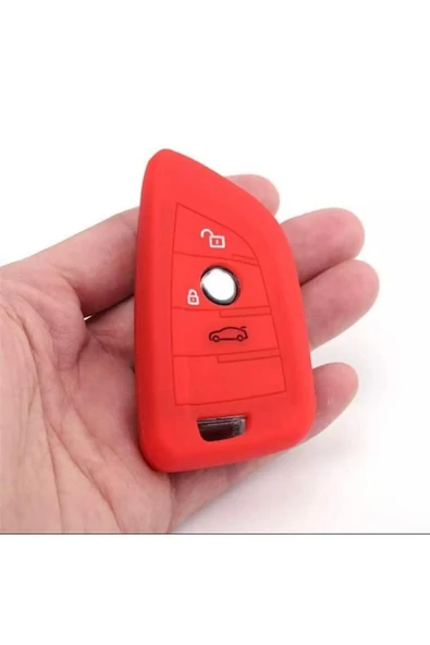 Bmw F15 G20 F48 F39 X5 X6 Uyumlu Üçgen Tip Silikon Anahtar Koruma Kılıfı Kırmızı Renk ürün görseli