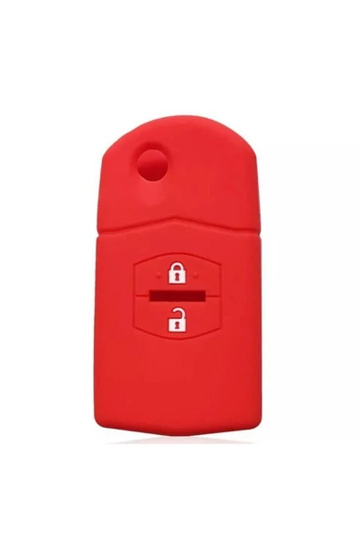 Mazda 2 3 5 6 Uyumlu 2 Tuşlu Silikon Anahtar Koruma Kılıfı Kırmızı Renk - Resim 2