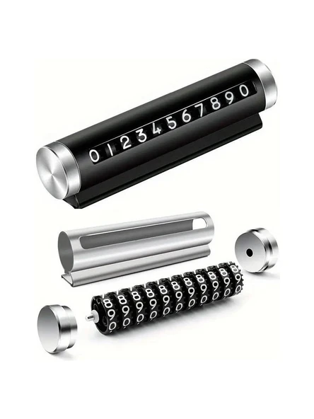 Metal Kasa Numara Çevirmeli Araç İçi Telefon Numaratör Park Numarası Parkmatik Araba Numaratör - 2