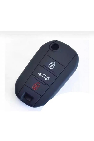 Citroen C-elysee Uyumlu Silikon Anahtar Koruma Kılıfı Siyah Renk ürün görseli