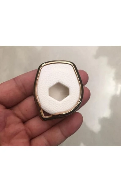 Suzuki ALTO SWİFT BALENO SX4 GRAND VİTARA JİMNY ANAHTAR KORUMA KILIFI BEYAZ/GOLD - Resim 2