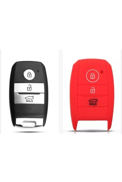 Kia Rio Ceed Soul Sportage Sorento Carens Picanto Uyumlu Silikon Anahtar Koruma Kılıf Sustasız Model ürün görseli
