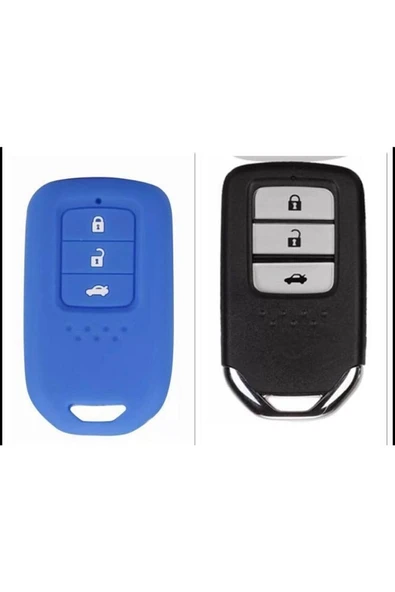 Honda Civic Fc5 Crv Hrv Sustasız Anahtarsız Çaliştırma Modeli Silikon Anahtar Koruma Kılıf Mavi ürün görseli
