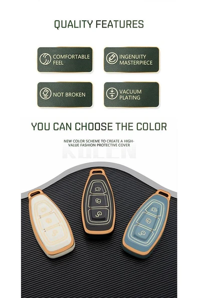 Ford Focus Fiesta Kuga Mondeo Grand Galaxy C-max B-max S-max Rs Uyumlu Oto Anahtar Kılıfı - Resim 3