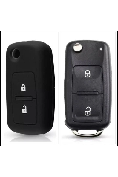 Caddy Scirocco Golf Jetta Ibiza Polo Octiva Tiguan Leon Uyumlu 2 Tuşlu Model Silikon Anahtar Kılıfı ürün görseli