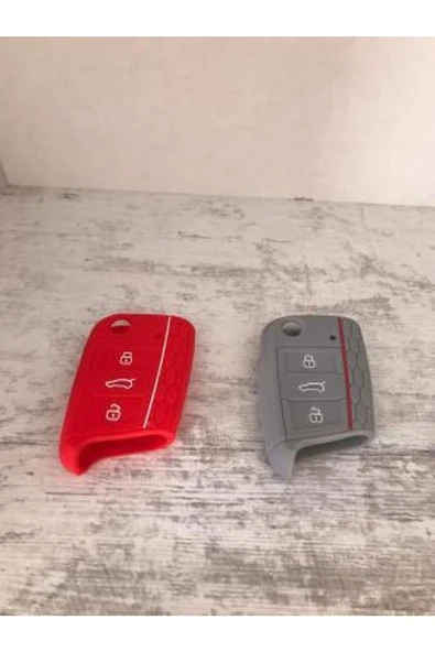 Octiva Scala Ibiza Ateca Leon Toledo Golf Silikon Anahtar Kılıf Kırmızı Ve Gri 2.resime Bakınız ürün görseli