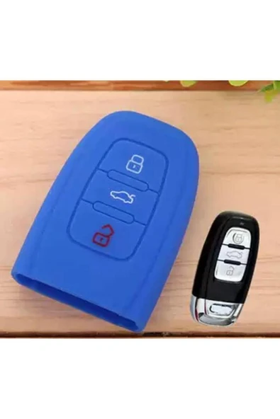 Audi A2 A3 A4 A6 A8 Tt Uyumlu Silikon Anahtar Koruma Kılıfı Mavi Renk ürün görseli