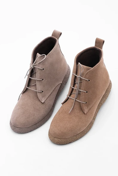 Marjin Kadın Hakiki Deri Haşpapi Günlük Bot Doles - Taba Süet ürün görseli 1