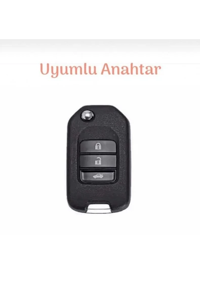 Honda Civic Fc5 Crv Hrv Sustalı Silikon Anahtar Koruma Kılıfı (KABI) Siyah Renk - Resim 2