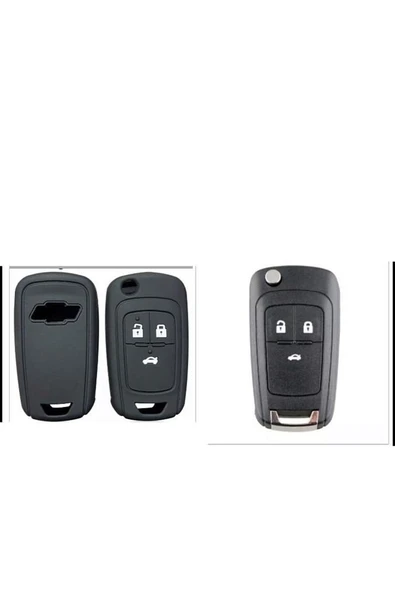 Chevrolet Cruze Aveo Uyumlu Silikon Anahtar Koruma Kılıfı Siyah Renk ürün görseli