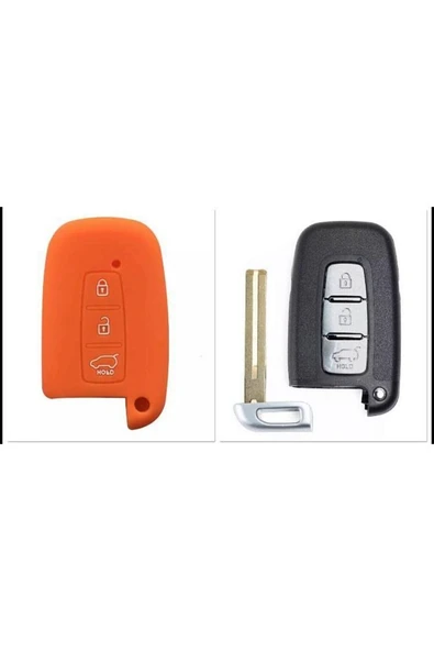 Hyundai Ix35 I 30 Uyumlu Silikon Anahtar Koruma Kılıfı Sustasız Model Turuncu Renk ürün görseli