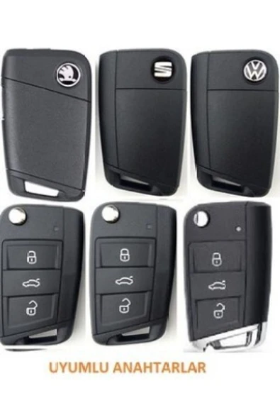 Octivia Ibiza Ateca Leon 2013 Golf 7 Toledo Uyumlu Silikon Anahtar Koruma Kılıfı Siyah Renk - Resim 2
